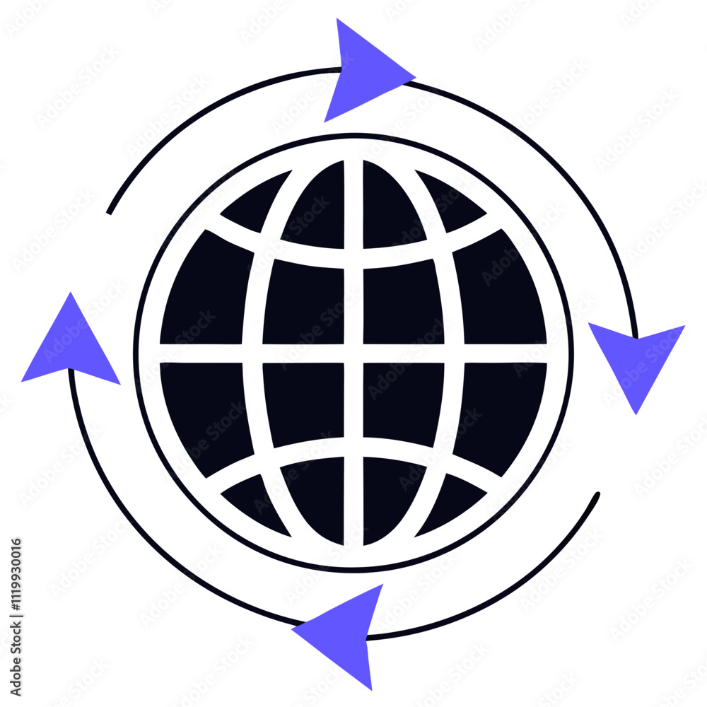 3D Sphere Icon with Arrows Representing Sustainability and Cycles. Perfect for: Earth Day, sustainability summits 3D Sphere Icon with Arrows Representing Sustainability and Cycles. Perfect for: Earth Day, sustainability summits