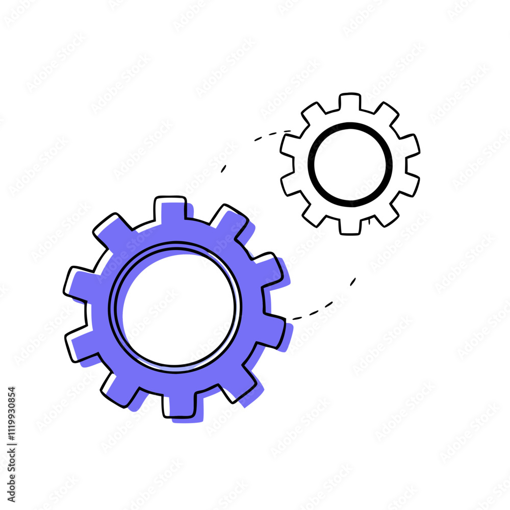 Interlocking Gears Icon Representing Collaboration and Technology. Perfect for: Engineering Week, tech expos Interlocking Gears Icon Representing Collaboration and Technology. Perfect for: Engineering Week, tech expos