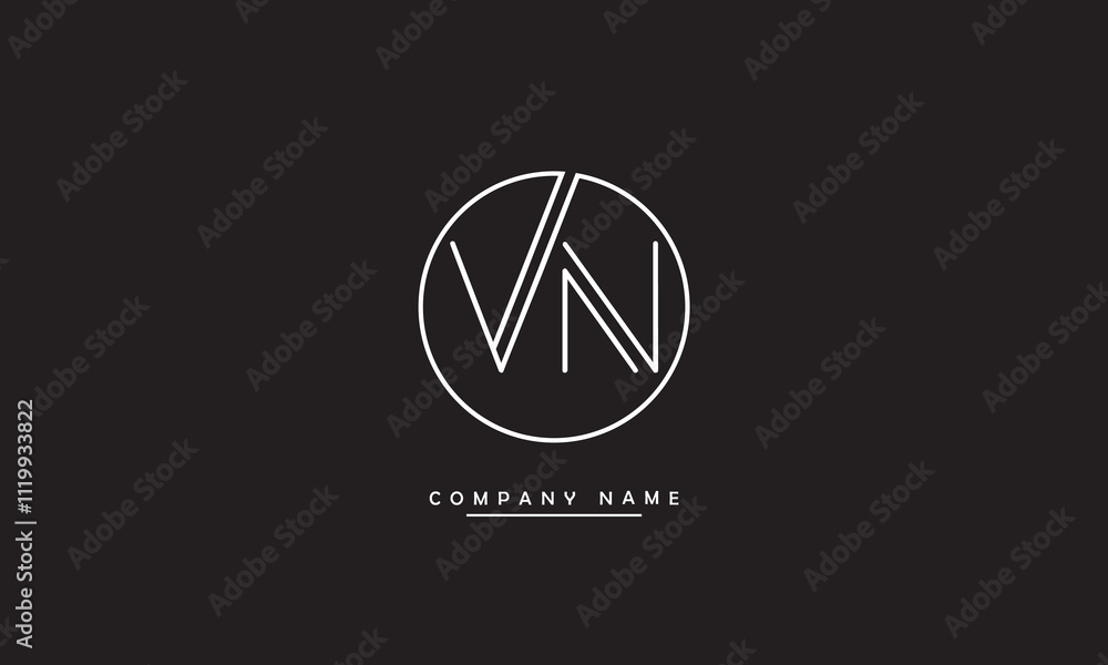 VN, NV, V, N Abstract Letters Logo Monogram VN, NV, V, N Abstract Letters Logo Monogram