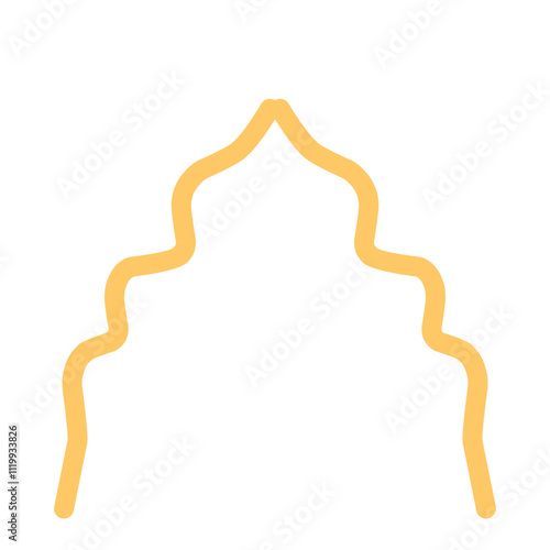 Illustration of the arch shape of an Islamic window or door. Illustration of an Islamic frame  photo