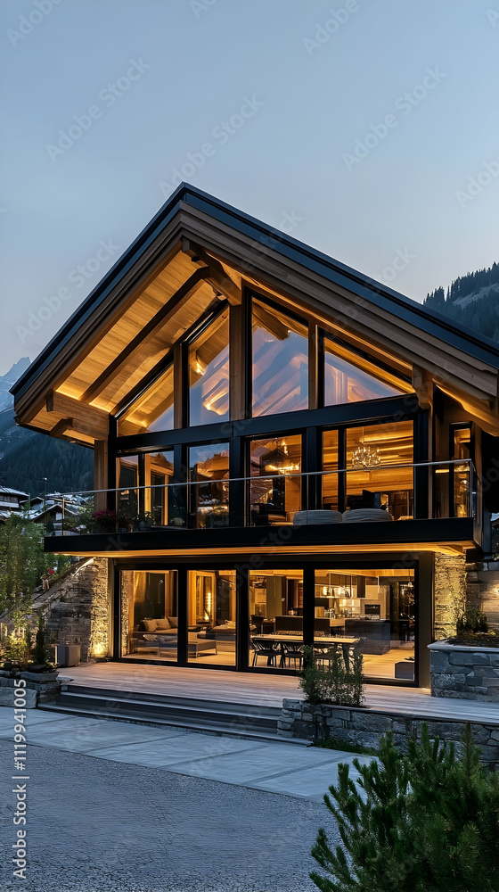 Modern Swiss Alpine Chalet with Matterhorn Views and Glass Walls, Luxury Zermatt Mountain Estate Modern Swiss Alpine Chalet with Matterhorn Views and Glass Walls, Luxury Zermatt Mountain Estate