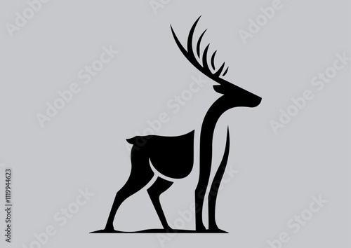 vector colorful deer silhouette drawings