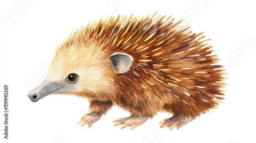 A Watercolor Painting Of An Echidna photo