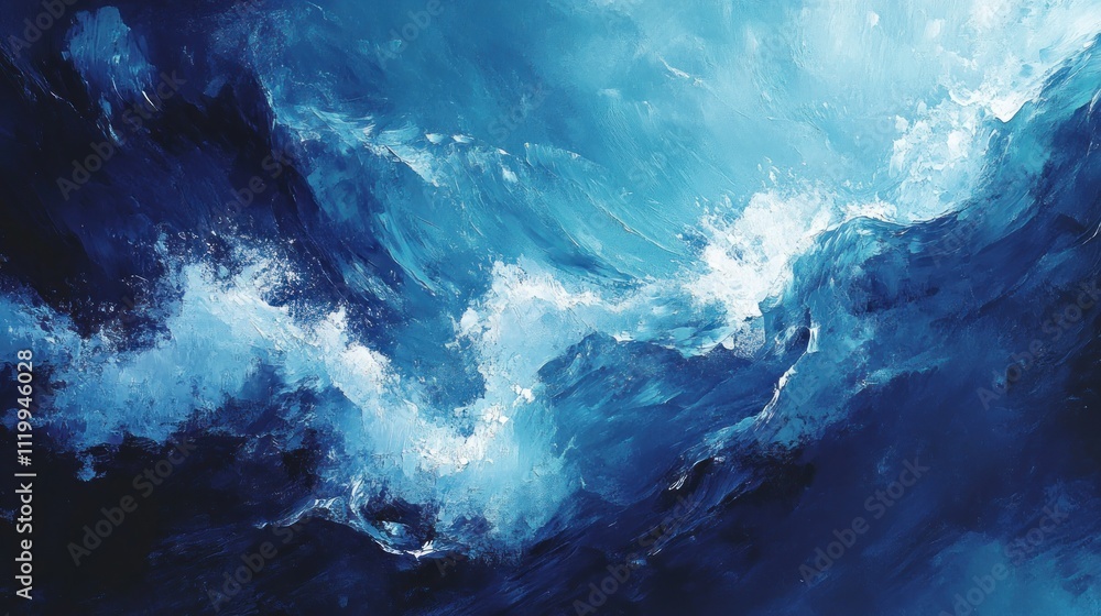 Abstract Ocean Waves: A Symphony of Blue Hues Abstract Ocean Waves: A Symphony of Blue Hues
