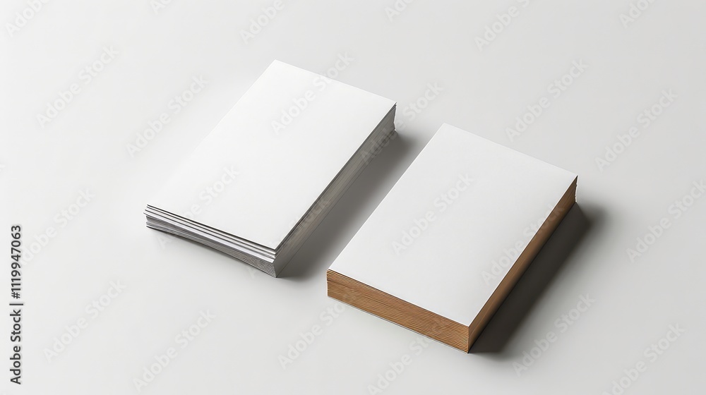 Blank White Paper Stacks Mockup Business Cards, Branding, Design Blank White Paper Stacks Mockup Business Cards, Branding, Design