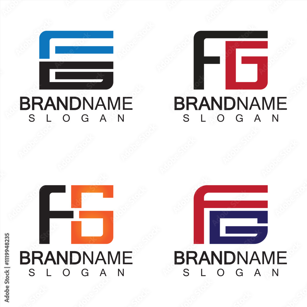 Alphabet Letters FG or GF logo design template Alphabet Letters FG or GF logo design template