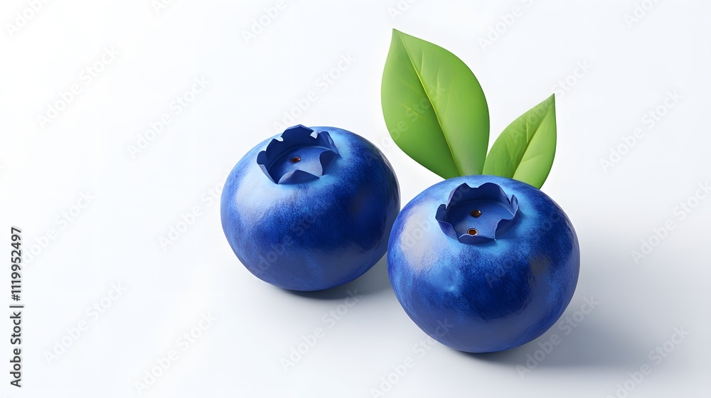 3D Blueberry icon on a white background 3D Blueberry icon on a white background