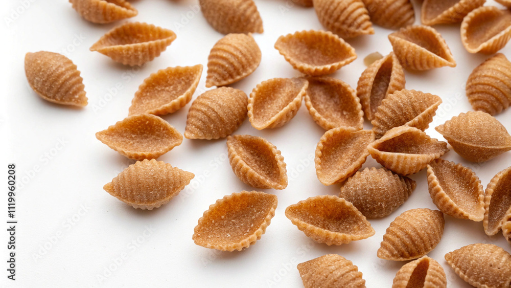 Minimalistic food photography of organic whole wheat pasta for premium branding Minimalistic food photography of organic whole wheat pasta for premium branding