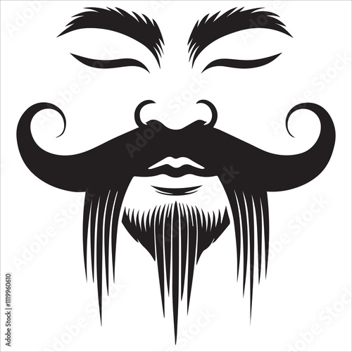 Set of mustaches with different styles