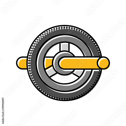 ab wheel fitness tool color icon vector. ab wheel fitness tool sign. isolated symbol illustration