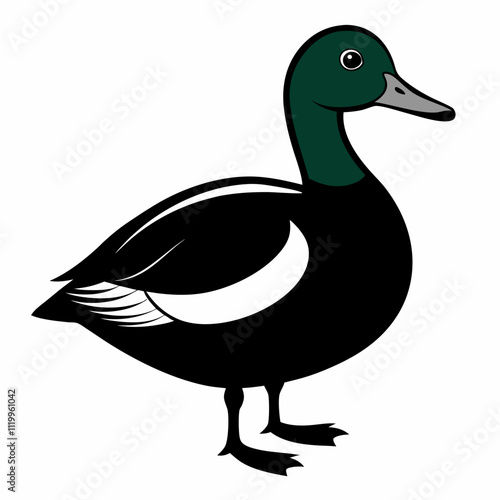 American duck silhouette vector illustration on white background 