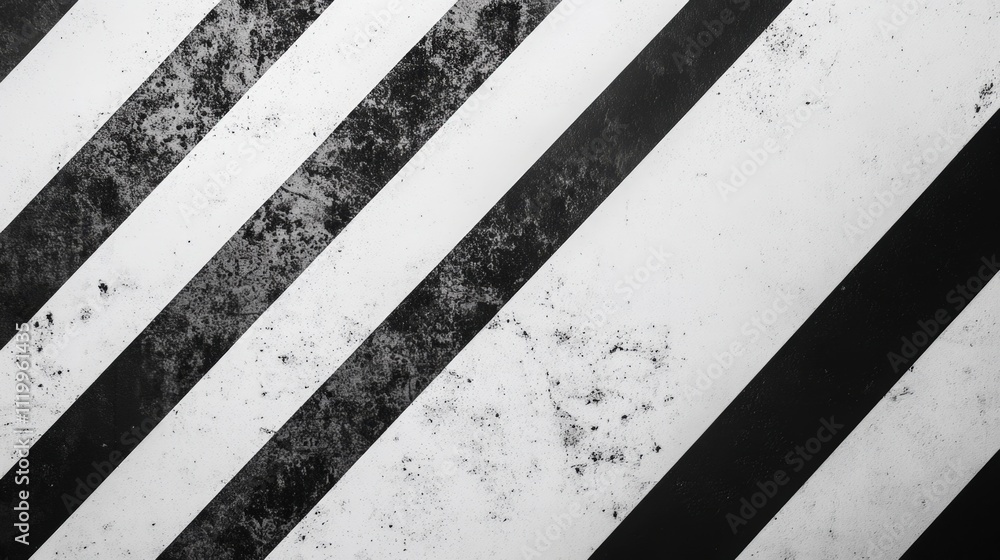 Fototapeta premium Grunge Black and White Diagonal Stripes Texture Background
