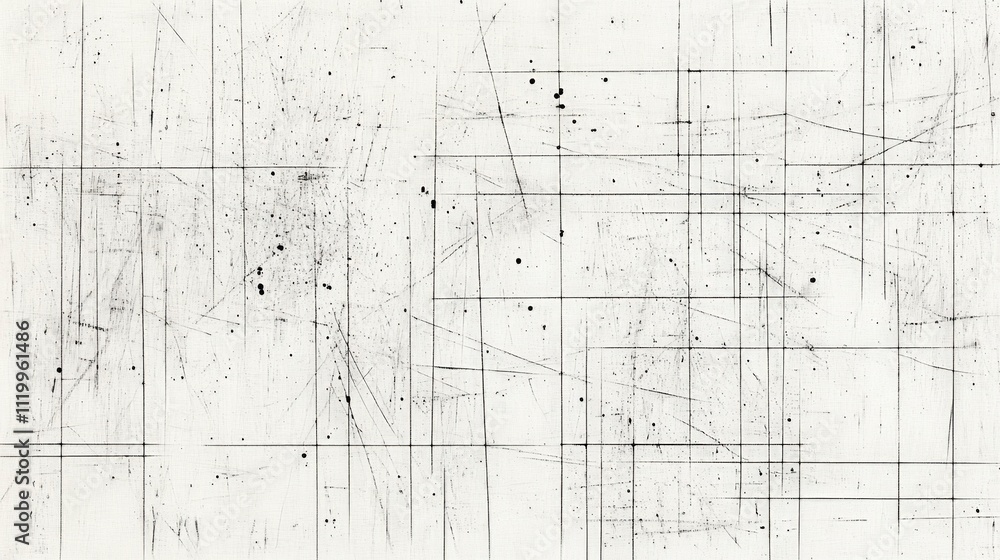 Grunge White Texture with Black Scratches and Grid Overlay - Abstract Minimalist Background Grunge White Texture with Black Scratches and Grid Overlay - Abstract Minimalist Background