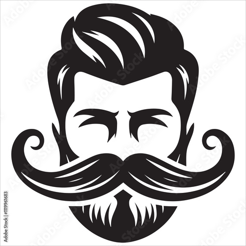 Set of mustaches with different styles