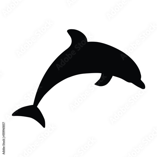 dolfin silhouette vector art illustration white background