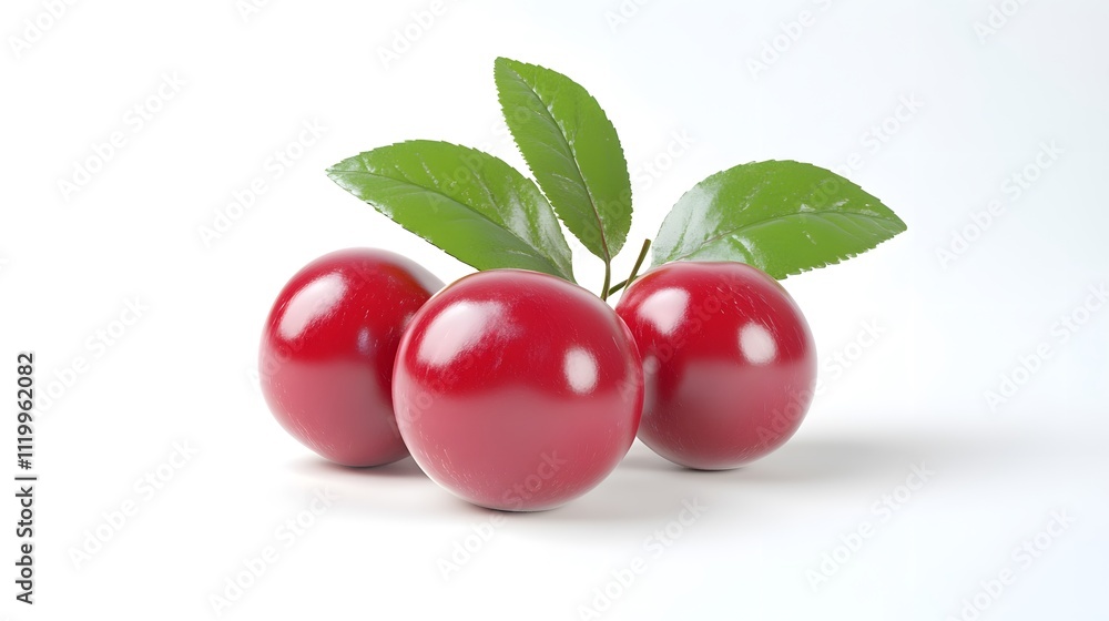 Obraz premium 3D Cranberry icon on a white background