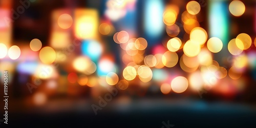Wallpaper Mural Nighttime cityscape featuring blurred lights and vibrant bokeh effects in urban setting Torontodigital.ca