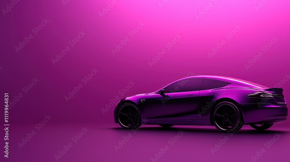 Vibrant purple car body work showcased against a bold pink background Vibrant purple car body work showcased against a bold pink background