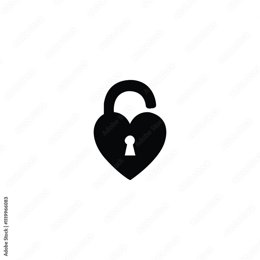 Locked heart shaped padlock icon. Clip art sign or symbol for love, valentine's day. Locked heart shaped padlock icon. Clip art sign or symbol for love, valentine's day.