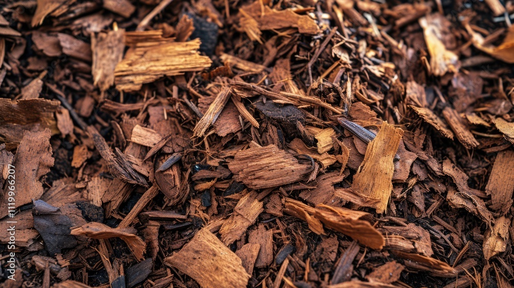 Biological Abstract Background: Brown Shredded Wood Mulch Texture for Gardening and Outdoors Biological Abstract Background: Brown Shredded Wood Mulch Texture for Gardening and Outdoors