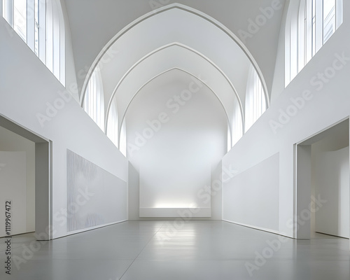 Wallpaper Mural A spacious, minimalist gallery with arched ceilings and natural light. Torontodigital.ca