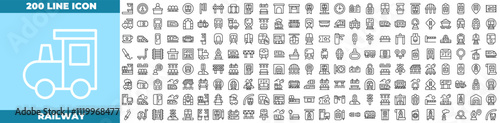 Railway Line Editable Icons set
