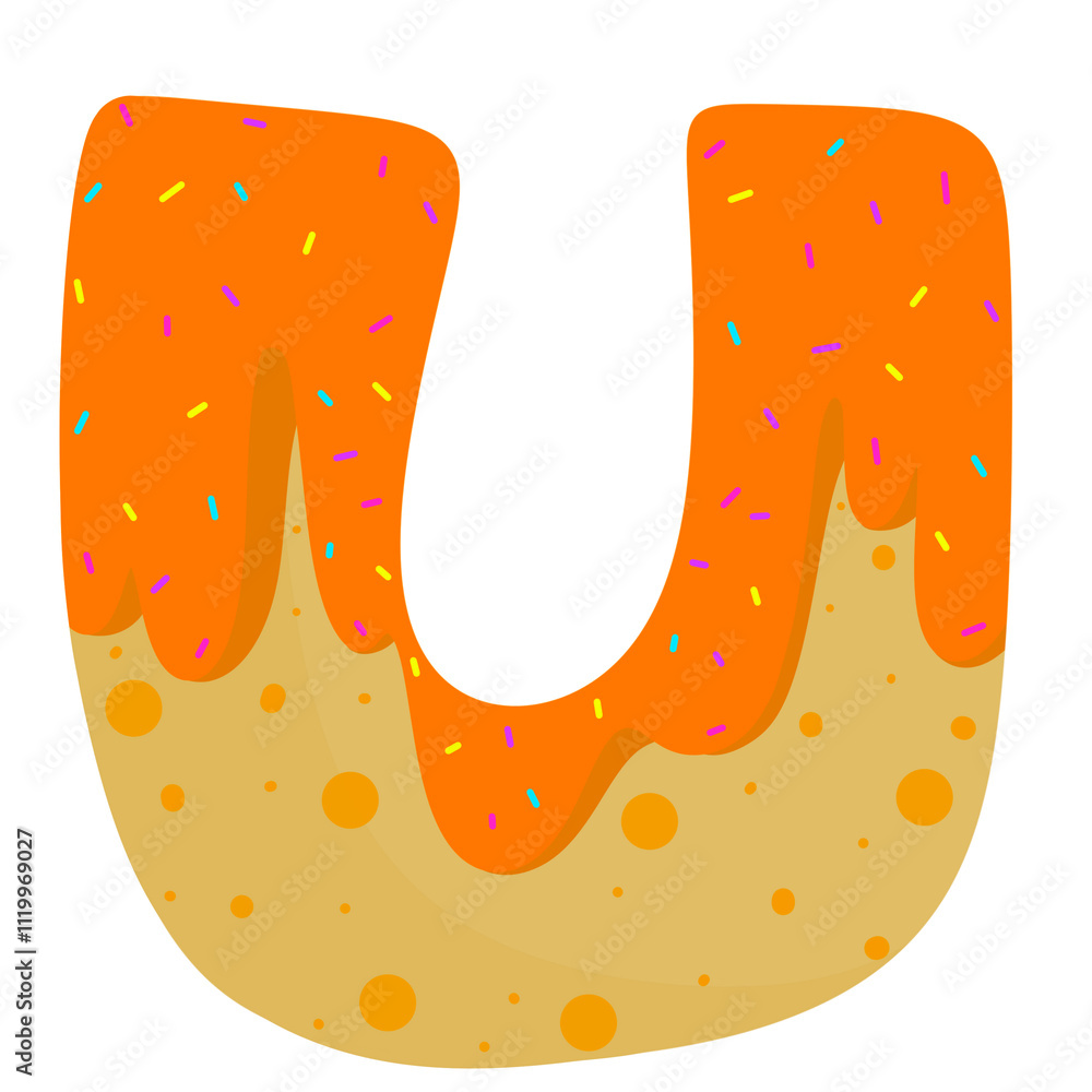 Cute English letters with donut pattern Cute English letters with donut pattern