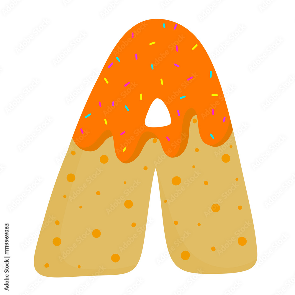 Cute English letters with donut pattern Cute English letters with donut pattern