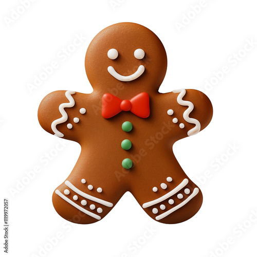 Gingerbread cookie isolated on transparent background