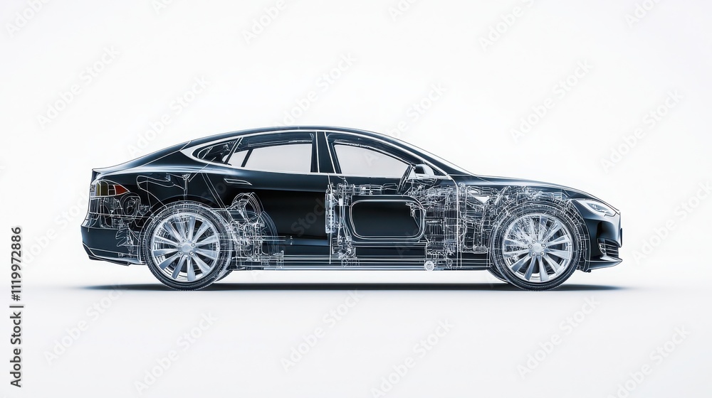 Transparent electric car showcasing energy flows modern automotive design digital art futuristic setting side view innovative technology Transparent electric car showcasing energy flows modern automotive design digital art futuristic setting side view innovative technology