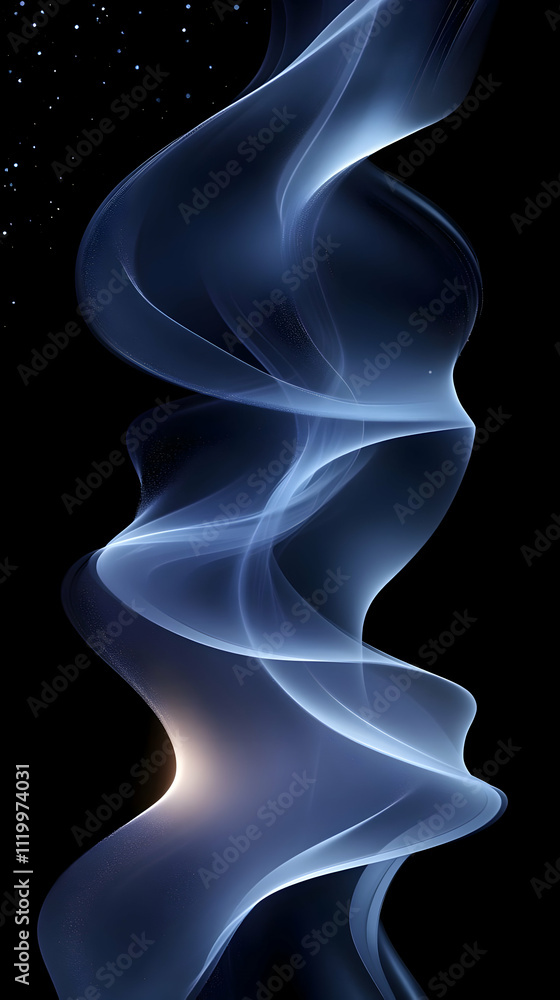 Naklejka premium Abstract 3D Blue Smoke Wave Background