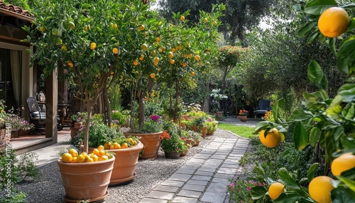 Wallpaper Mural Lemon Trees Line A Beautiful Garden Path Torontodigital.ca