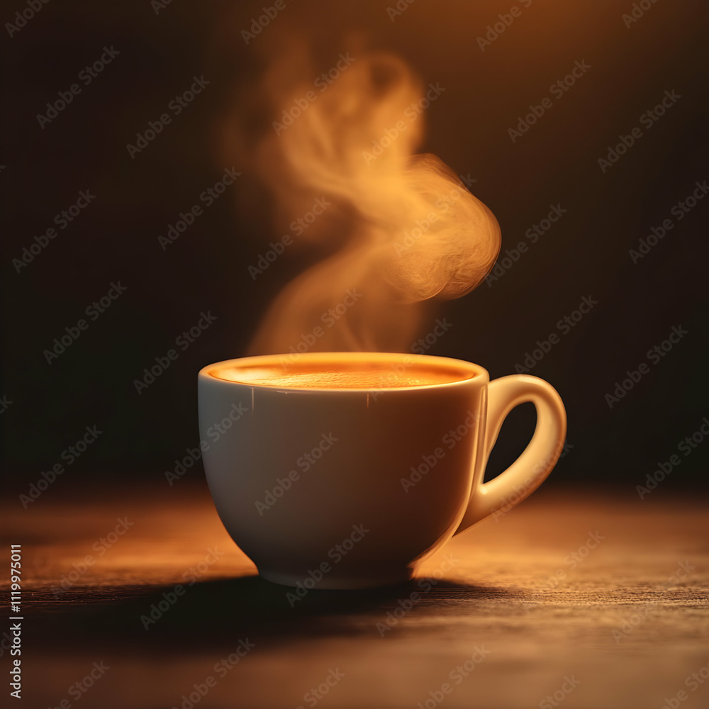 Warm Steaming Coffee Cup Illustration Warm Steaming Coffee Cup Illustration