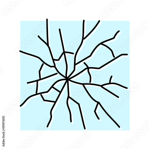 fractured glass fracture color icon vector. fractured glass fracture sign. isolated symbol illustration