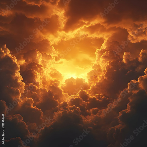 Golden Hour Cloudscape Illustration