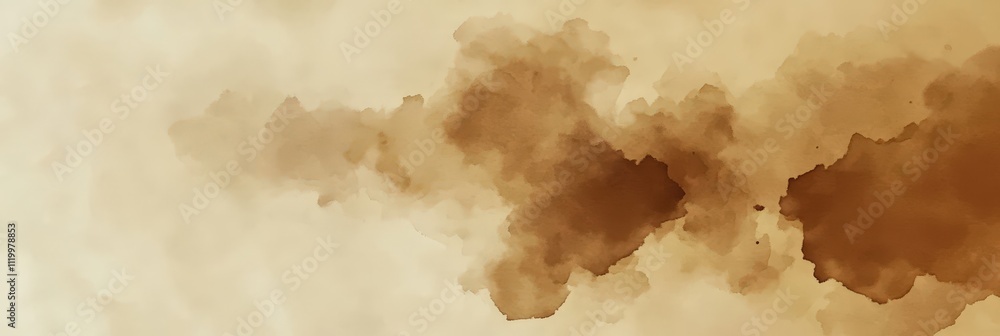Obraz premium Serene Beige Watercolor Background with Soft Clouds Ideal for Copy Space and Minimalist Design Projects