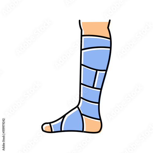 bandaged limb fracture color icon vector. bandaged limb fracture sign. isolated symbol illustration