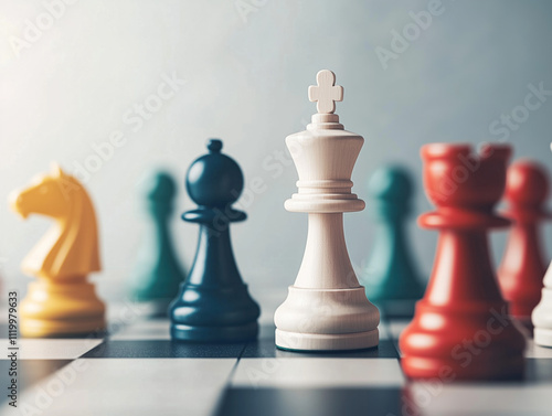 chess pieces on the board photo