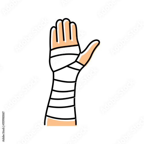 cast on arm fracture color icon vector. cast on arm fracture sign. isolated symbol illustration