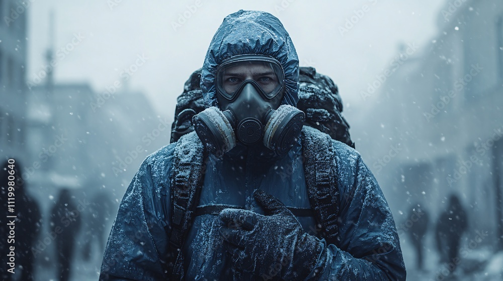 Tailored Fit Man in Cinematic Snowy Scene