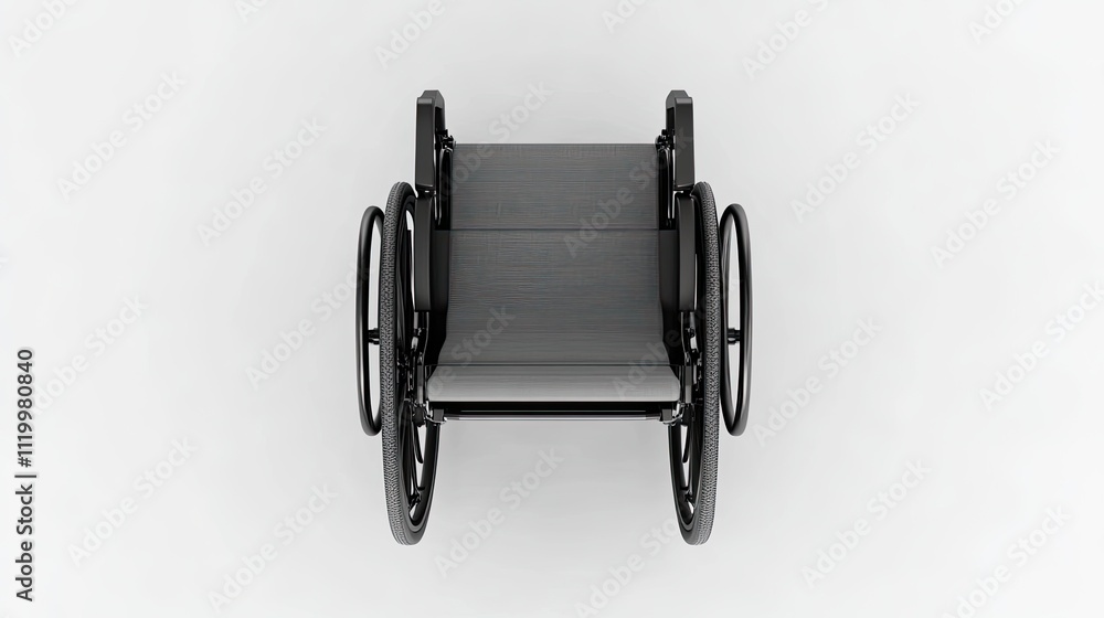 Top view of a black wheelchair on white background. (1) Top view of a black wheelchair on white background. (1)