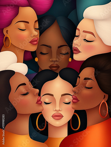 Diverse women with bold ear...