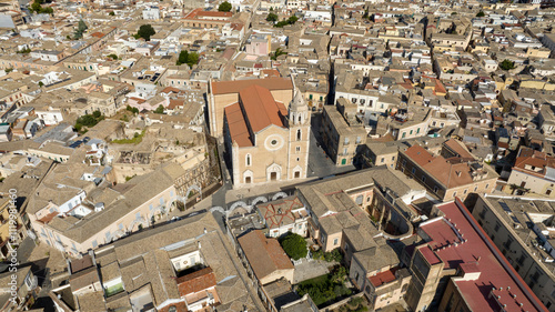 Tableau sur toile Aerial view of the Basilica of Santa Maria Assunta in the historic center of Lucera, in province of Foggia, Puglia, Italy