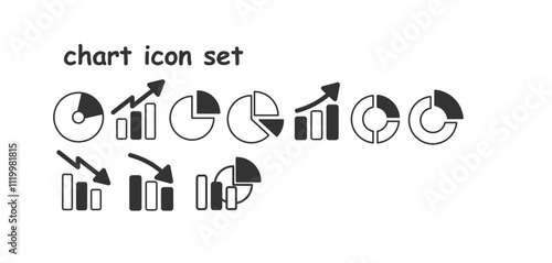 chart icon set for statistical