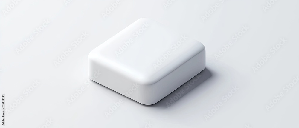 White square block on white background. White square block on white background.