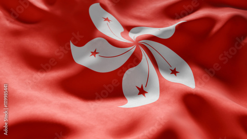 Close-up of Waving Hongkong flag