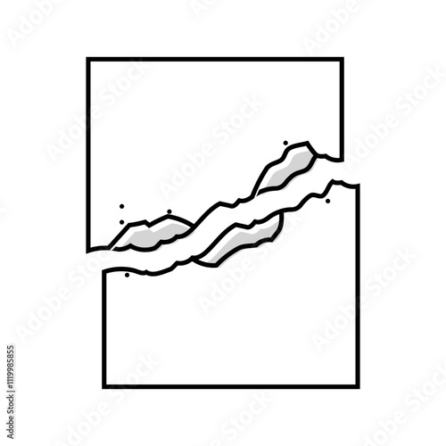 torn paper fracture color icon vector. torn paper fracture sign. isolated symbol illustration