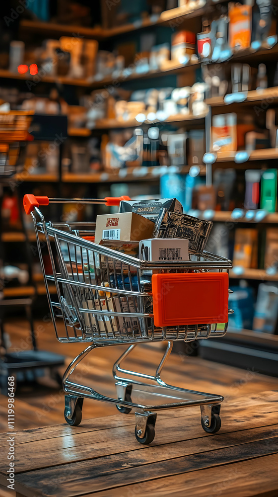 Mini Shopping Cart Illustration Mini Shopping Cart Illustration