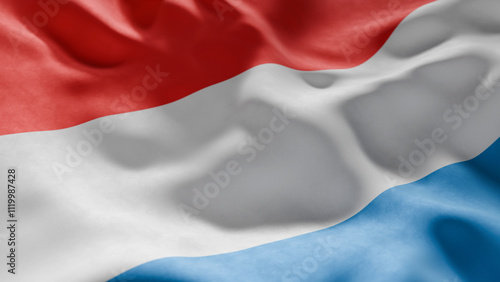 Close-up of Waving Luxembourg flag