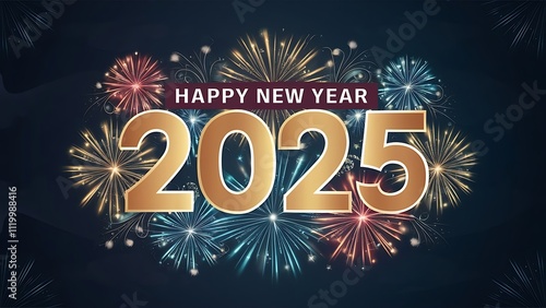 Wallpaper Mural Happy New Year 2025 Festive  Background  Torontodigital.ca